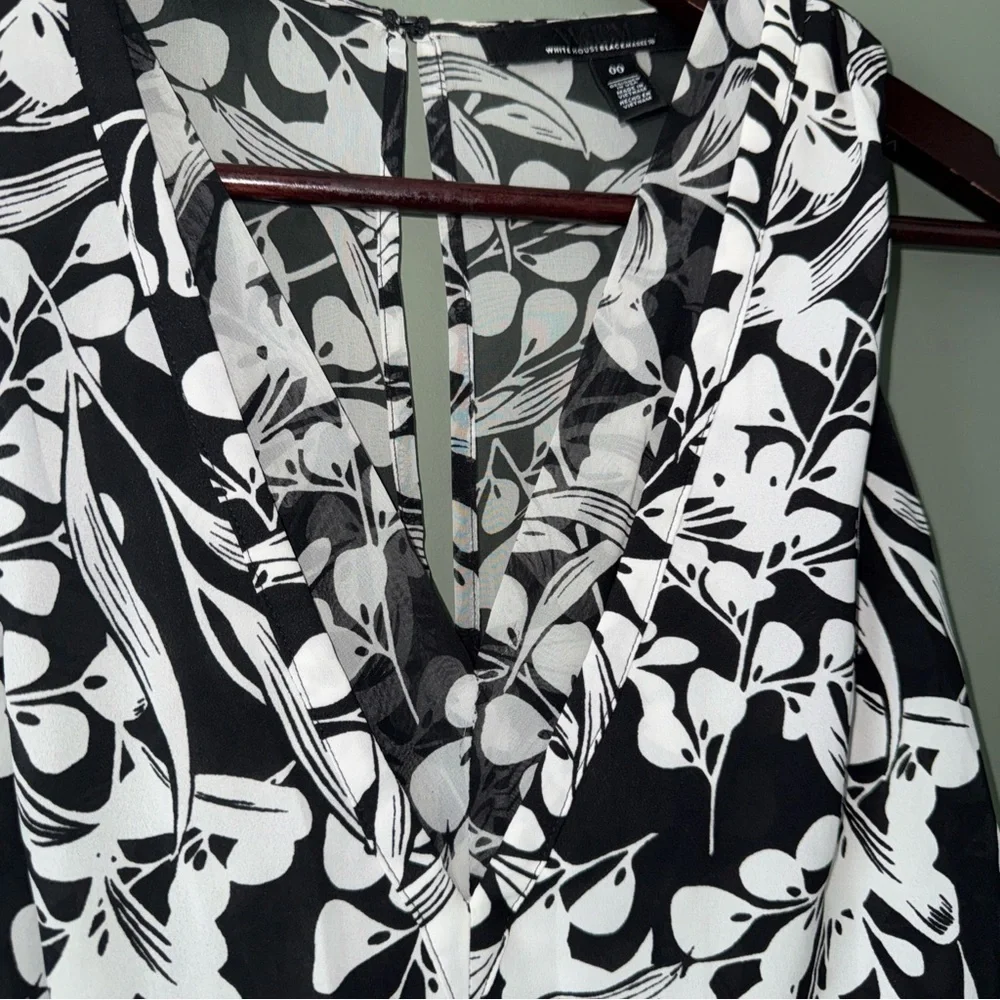 White House Black Market Floral Layered Sleeveless V-neck Mini Dress 00 - Picture 6 of 16